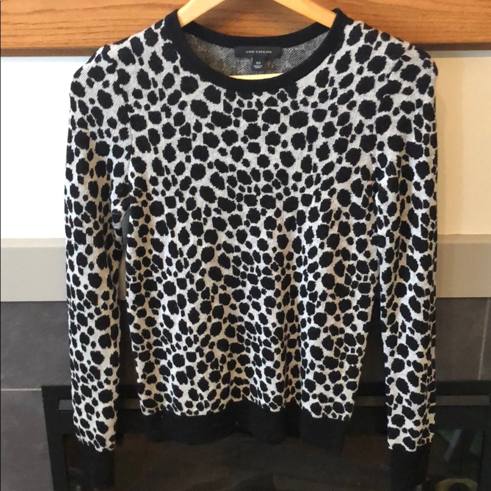 Ann Taylor animal print wool blend sweater